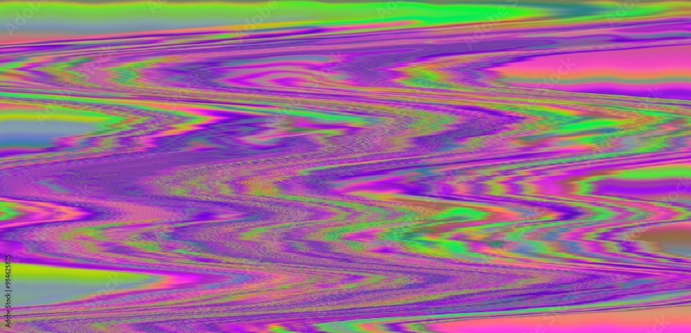 Poster Digital glitch or a distorted video signal with sharp angles and jagged lines.