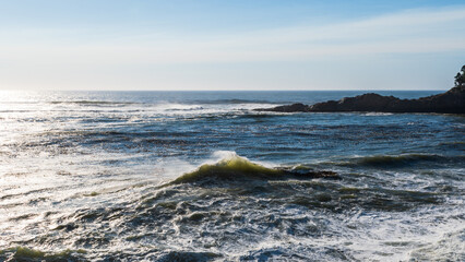 Waves Crashing on Rocks, Oregon Coast, USA