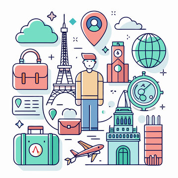 pattern with travel and tourism