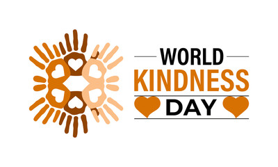 World Kindness Day Vector Illustration on November 13. Hand with Earth and Love for Charitable Assistance Banner, poster and background design template. eps 10.
