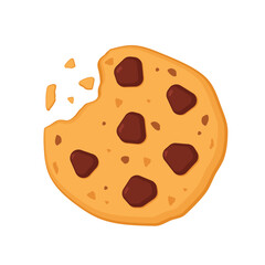 Cookie logo design. Cookie vector on white background. Cookie chocolate chip.