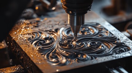 Intricate Metalwork Craftsmanship Captured in Close-up