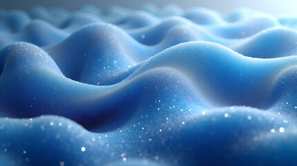 Abstract smooth blue waves with soft sparkling light