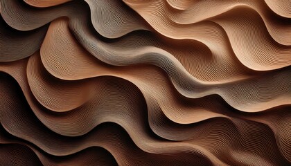 Obraz premium Monochromatic Waves of Contoured Lines: Abstract Flow of Rippling Curves in Layered Black and White Pattern, Evoking Movement and Depth with Intricate Textures and Organic, Undulating Shapes