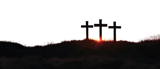 PNG Three Crosses crosses symbol sunset.