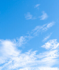 Beautiful blue sky with strange shape of clouds in the morning or evening used as natural background texture in decorative art work