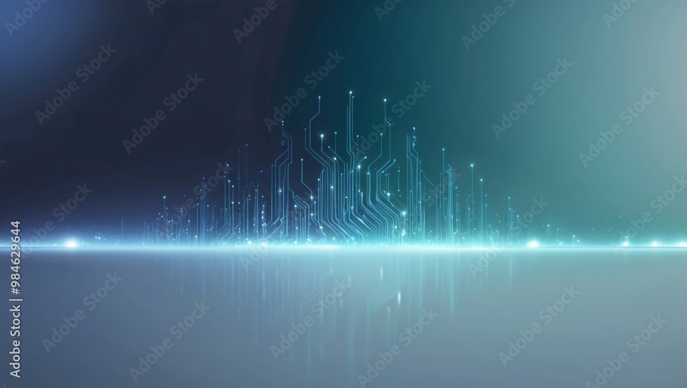 Poster futuristic digital wave with circuit patterns