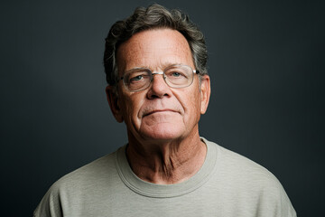 Obraz premium Portrait of a Middle-Aged Man Exuding Confidence and Elegance, Perfect for Professional and Lifestyle Imagery in a Casual Yet Sophisticated Setting