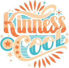 Naklejka premium Message t shirt design lettering style “kindness and cool”. Generative AI.