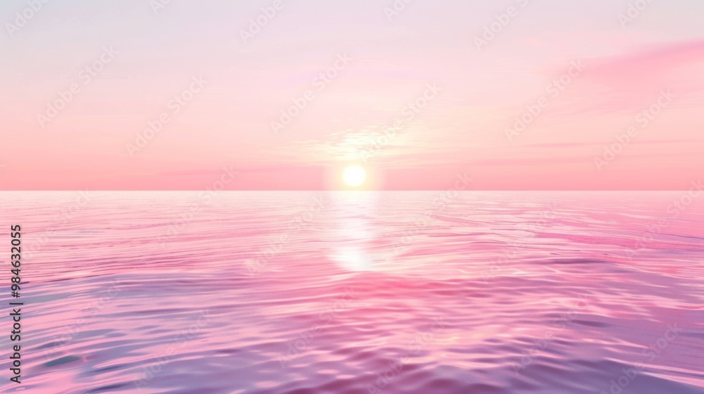 Canvas Prints Pink Sunset Over Ocean