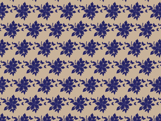 seamless pattern with blue floral art