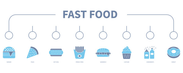 Fast food banner web icon vector illustration concept