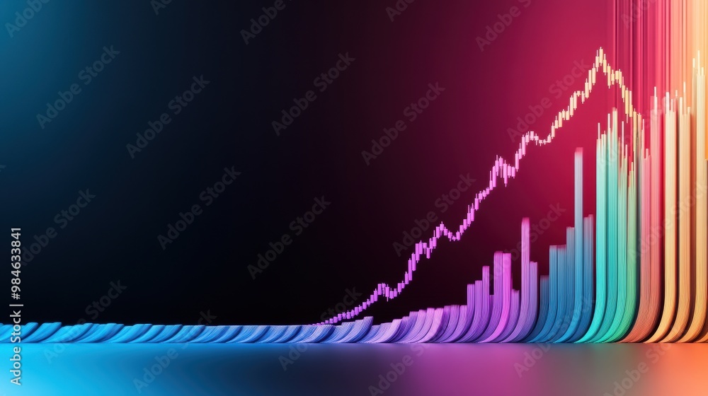 Poster a colorful line graph showing the historical price fluctuations of a specific stock, highlighting ke