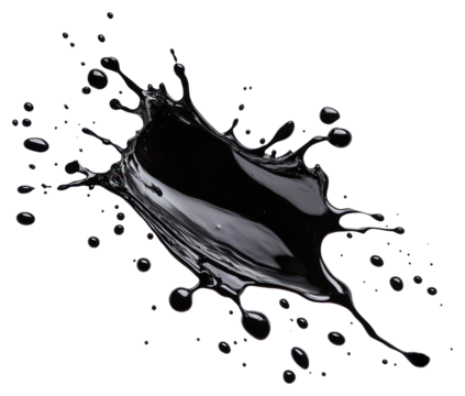 PNG Black ink splash isolated