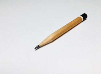 Pencil on white. Close up