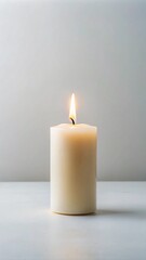 Minimalist Candle Image with Soft Lighting and Neutral Background