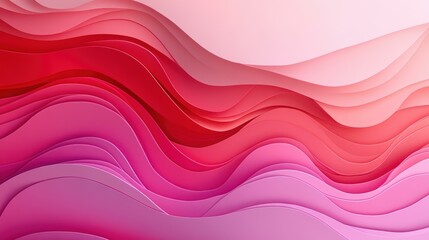 Fototapeta premium Abstract image featuring layered waves in varying shades of pink and red, suitable for backgrounds, presentations, and design projects focusing on creativity and modern aesthetics,