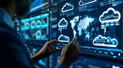 Financial Analyst Reviewing Cloud Based Financial Data Dashboard with Real Time Updates