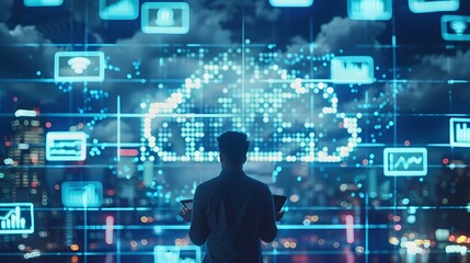 Financial Analyst Utilizing Cloud Based Software for Real Time Data Visualization and Business Insights