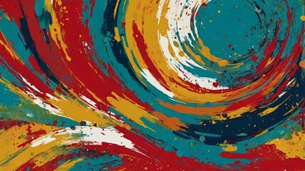 abstract Christmas wallpaper using bold colors, energetic brushstrokes, and expressive forms to convey the joy and excitement of the holiday season, perfect for Christmas