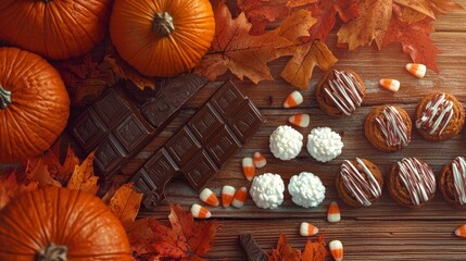 Autumn Treats with Pumpkins and Chocolate Delights