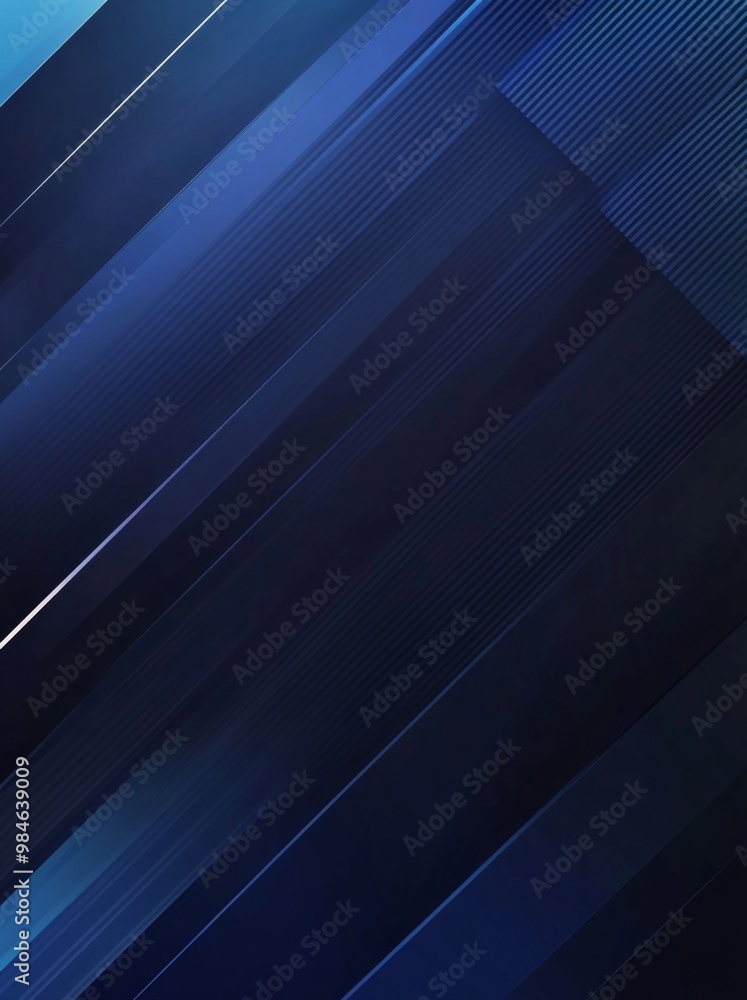 Poster minimalist blue background with diagonal lines and geometric shapes. deep navy color symbolizing tru