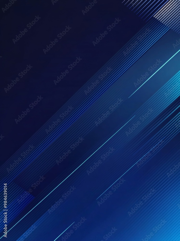 Poster minimalist blue background with diagonal lines and geometric shapes. deep navy color symbolizing tru
