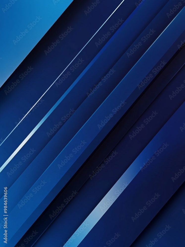 Poster minimalist blue background with diagonal lines and geometric shapes. deep navy color symbolizing tru