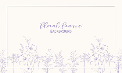 Vector background with flowers and leaves for banners, cards, flyers, social media wallpapers, wedding invitation