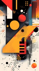 Obraz premium Colorful Geometric Shapes, Abstract, Texture, Pattern Background, Wallpaper, Cover and Screen for Smartphone, PC, Laptop, 9:16 and 16:9 Format