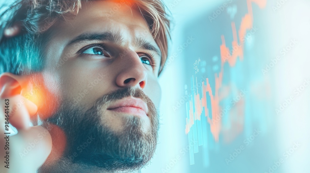 Poster a startup founder using a projector to display data and charts during a presentation, highlighting t