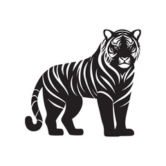 Fototapeta premium vector of black silhouette of tiger