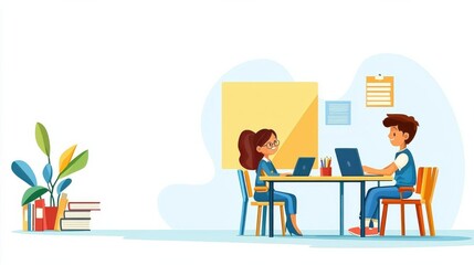 Naklejka premium Educational support for jobless, careerfocused learning programs, flat design illustration