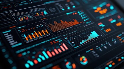 Obraz premium Digital dashboard showing wealth growth and planning strategies, future financial abundance