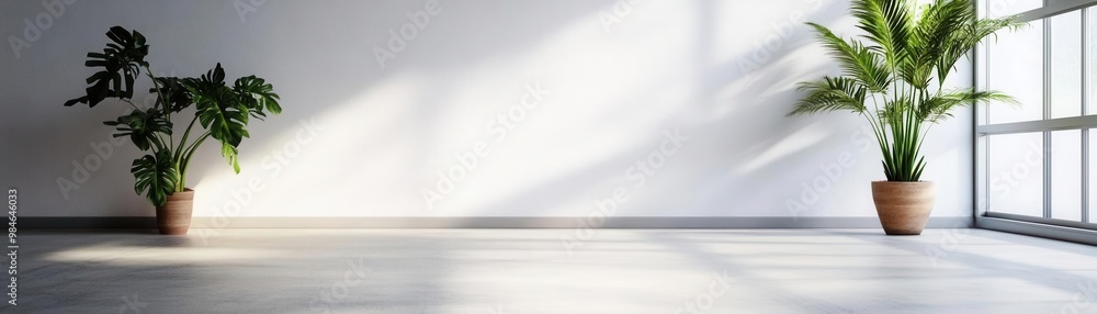 Poster empty white wall with a smooth texture and soft lighting a minimalistic, neutral background perfect 