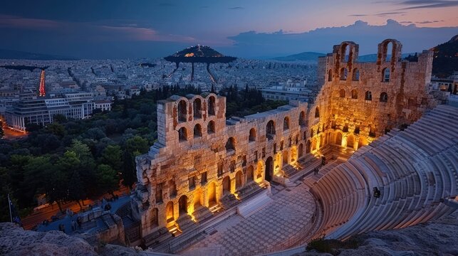 Odeon of Herodes Atticus in Athens, Greece
