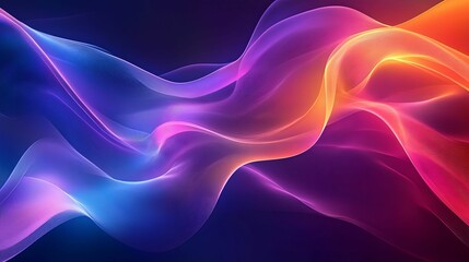 Abstract Colorful Waves with Glowing Lines