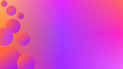 Fading purple and orange pink spheres over similar color gradient background