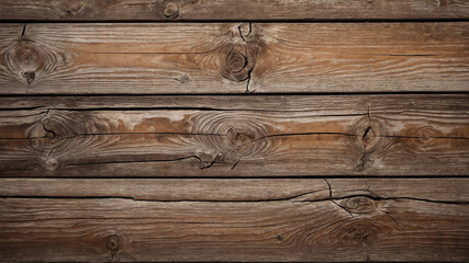 Obraz premium Rustic wooden planks with a natural brown and weathered gray finish, featuring distinct wood grain patterns.