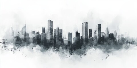 Obraz premium This captivating abstract artwork showcases a vibrant city skyline with smooth gradients and contrasts, inspiring reflection on the complexities of modern urban landscapes and life