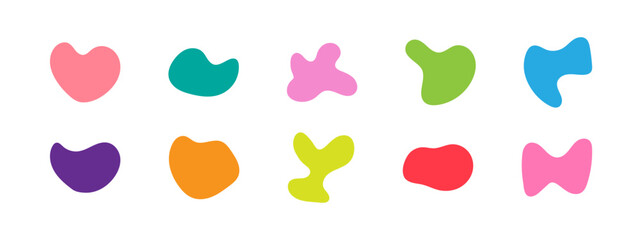 blob shape icon, blot, organic wavy shape, liquid doodle form, simple freeform hand drawn