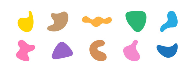 blob shape icon, blot, organic wavy shape, liquid doodle form, simple freeform hand drawn