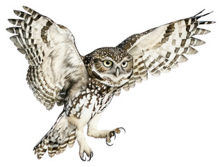 PNG Detailed owl illustration in flight