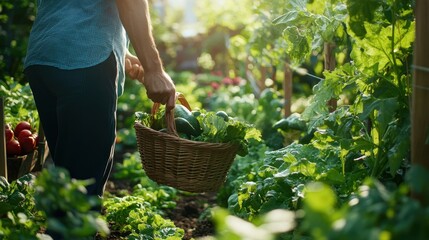 Fototapeta premium Bountiful Harvest: A Gardener's Delight in the Verdant Oasis