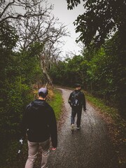 Fishing by the river with friends 
