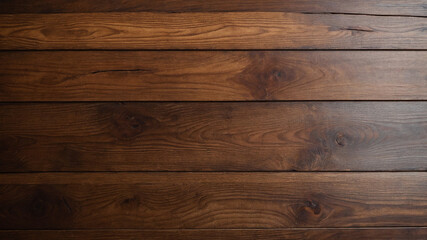 Fototapeta premium Natural wooden planks with prominent horizontal grain pattern and rich warm brown color, rustic look.