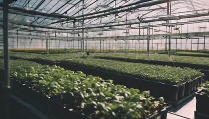 Fototapeta premium Greenhouse filled with vibrant plants, showcasing the beauty of nature and the art of horticulture