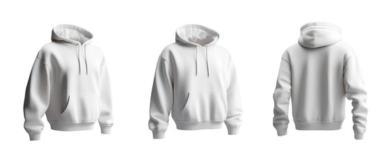 Cropped hooded sweatshirt mockup featuring front and side views, zipper.