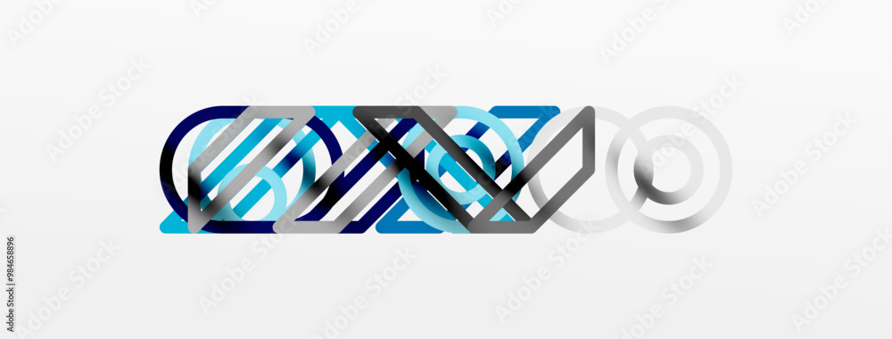 Aufkleber abstract background - colorful circle lines technology or business digital template