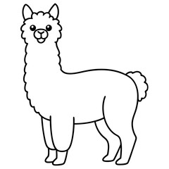 Minimalist Alpaca Fluffy Body & Graceful Neck Vector Art